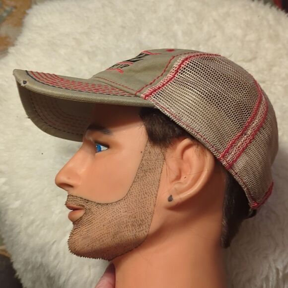 Luke Bryan Kick the Dust Up Beige Mesh Strapback Adjustable Baseball Hat Music - Picture 5 of 9